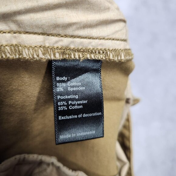 Flint and Tinder Shorts Mens 34 Brown Khaki Casual Chino Classic Summer Zip Fly - Picture 6 of 11